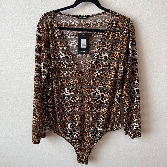 Cheetah print long sleeve sheer - Picture 1 of 3